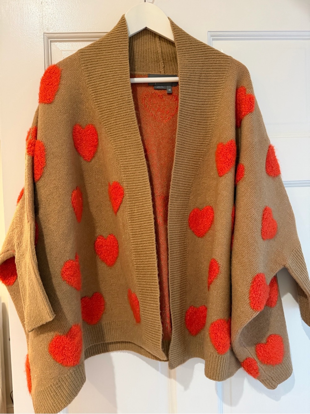 Anthropologie Shawl Cardigan with hearts!